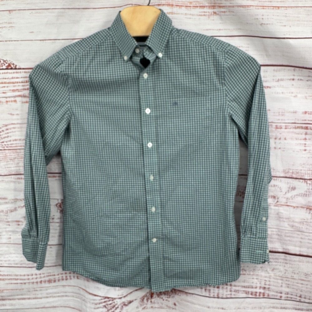 Southern Tide Shirt Mens Size Small Classic Fit Gingham Button Down Blue Green